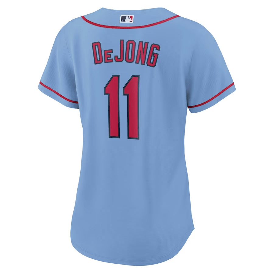 Paul DeJong 11 St. Louis Cardinals Alternate Light Blue MLB Jersey Women's