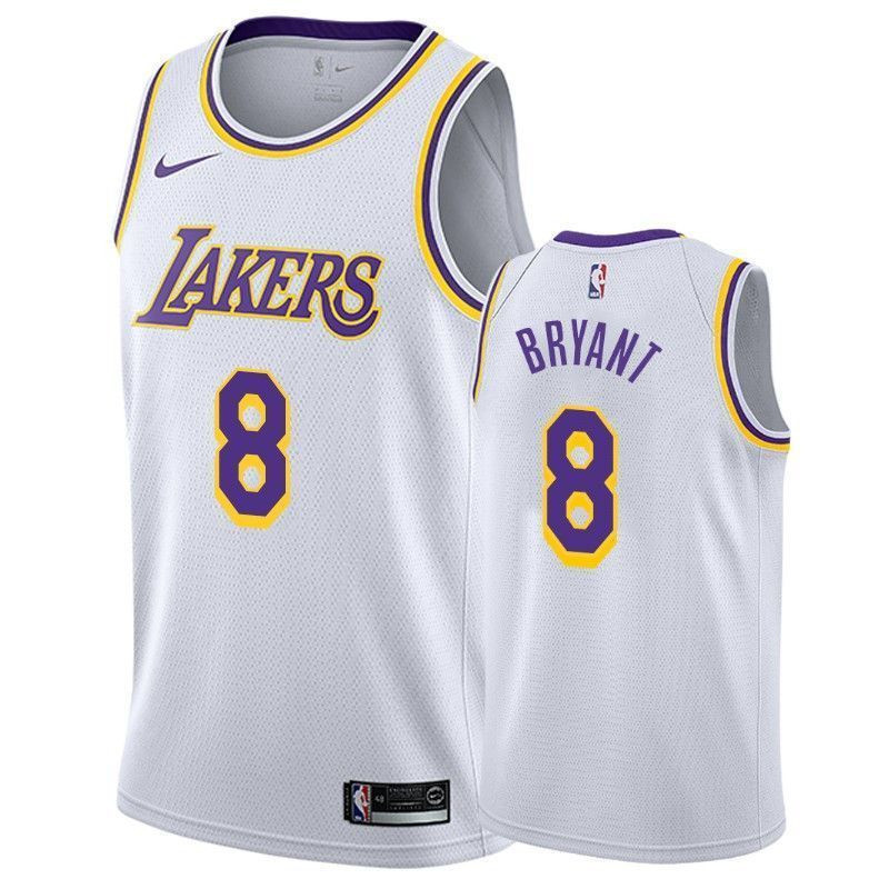 Los Angeles Lakers Kobe Bryant 8 Associatio White NBA Jersey Men's