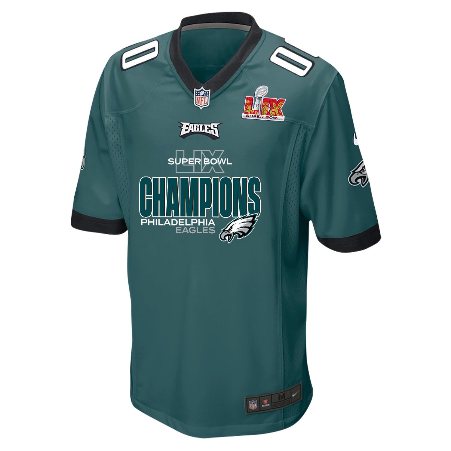 Philadelphia Eagles Super Bowl LIX Champions Iconic Game Midnight Green NFL Jersey Men's