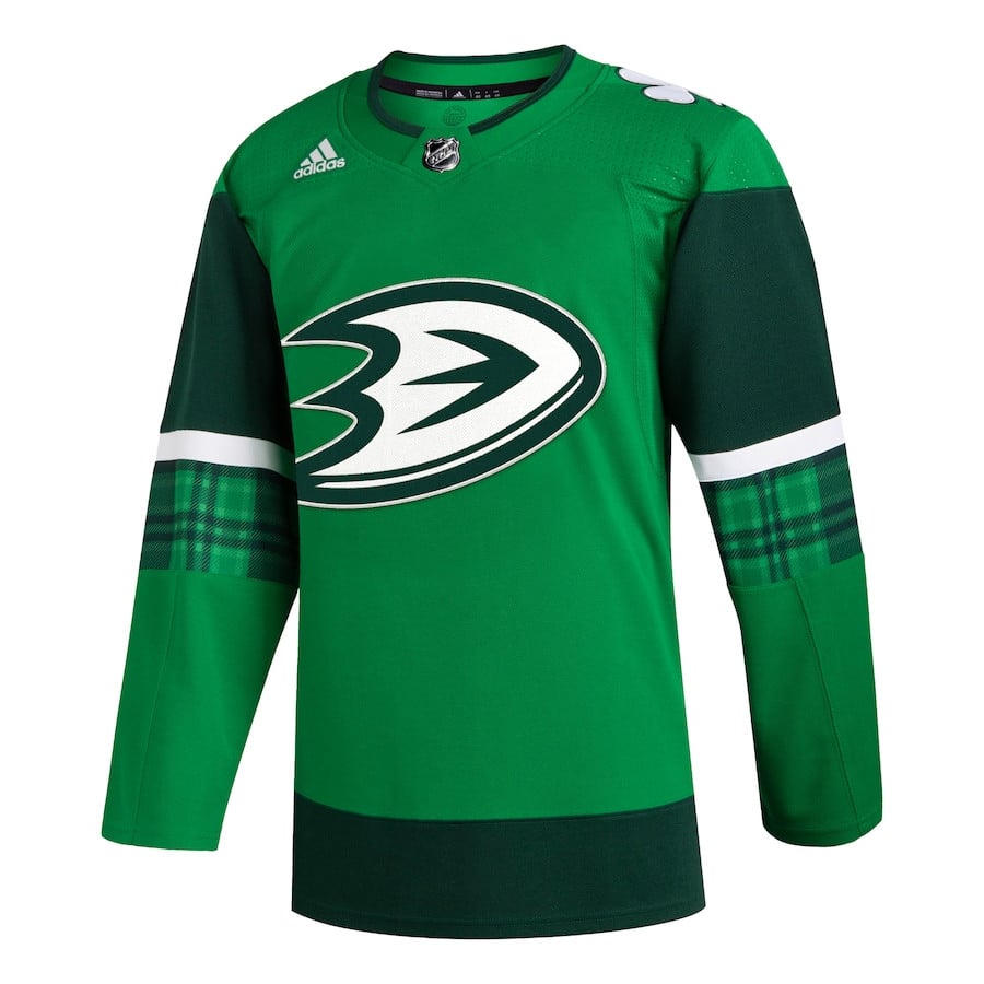 Anaheim Ducks 2023 St. Patrick's Day Primegreen Kelly Green NHL Jersey Men's