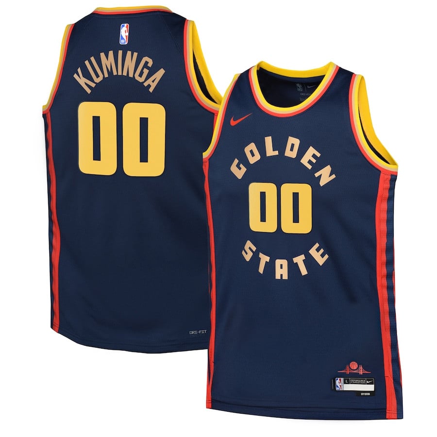 Jonathan Kuminga 00 Golden State Warriors 2024/25 Swingman Playe City Edition Navy NBA Jersey Youth