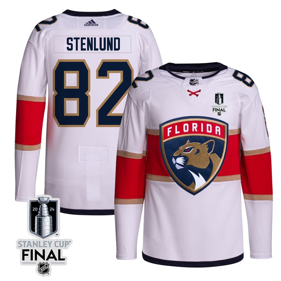 Kevin Stenlund 82 Florida Panthers 2024 STANLEY CUP Final Away Breakaway White NHL Jersey Men's
