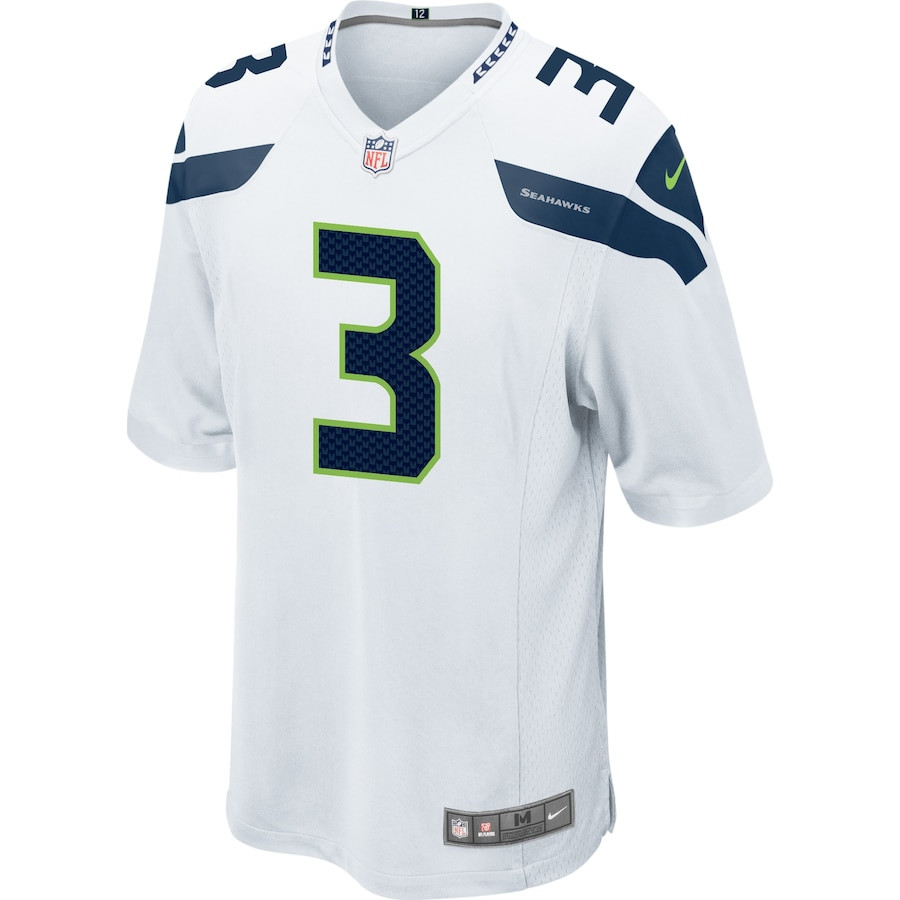 Russell Wilson 3 Seattle Seahawks Game White NFL Jersey Men's