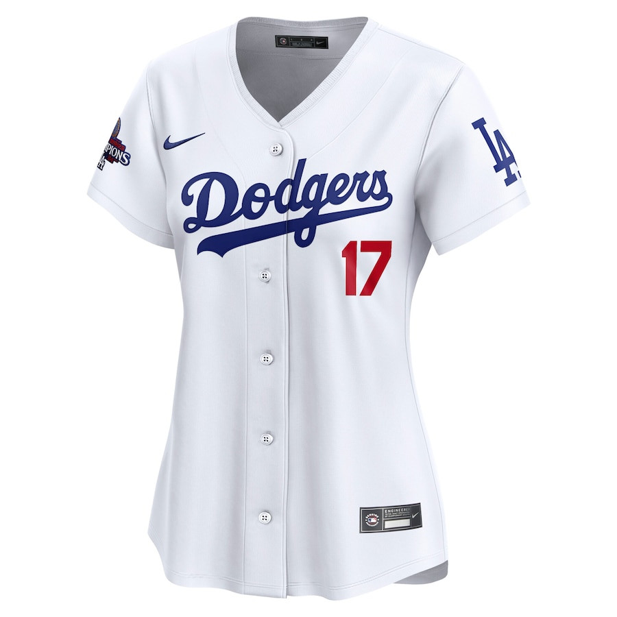 Shohei Ohtani 17 Los Angeles Dodgers 2024 World Series Champions Japanese Characters Limited Player White MLB Jersey Women's