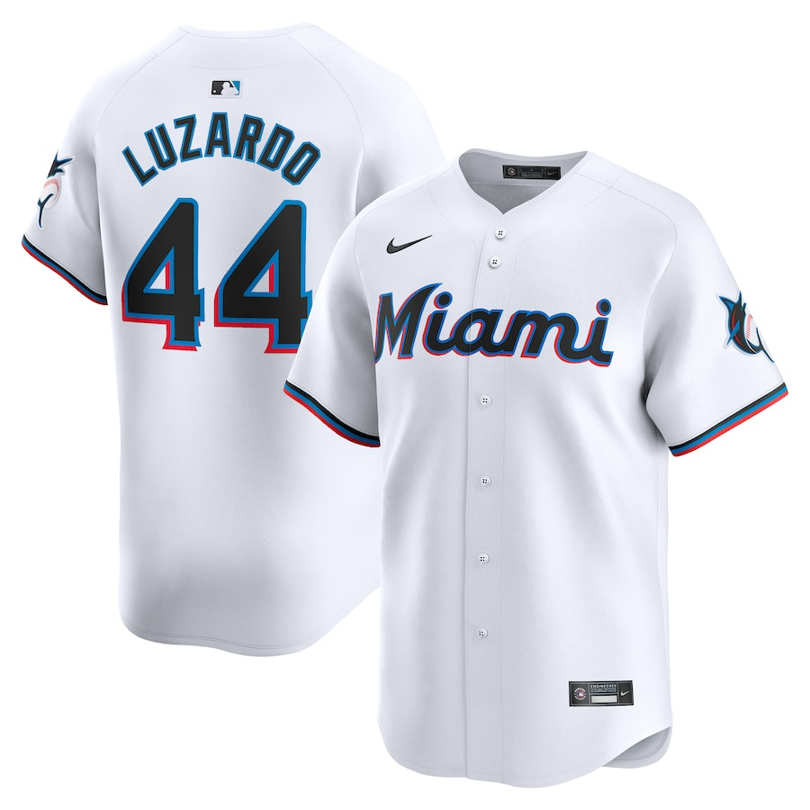 Jesus Luzardo 44 Miami Marlins Home Limited Player White MLB Jersey Men's