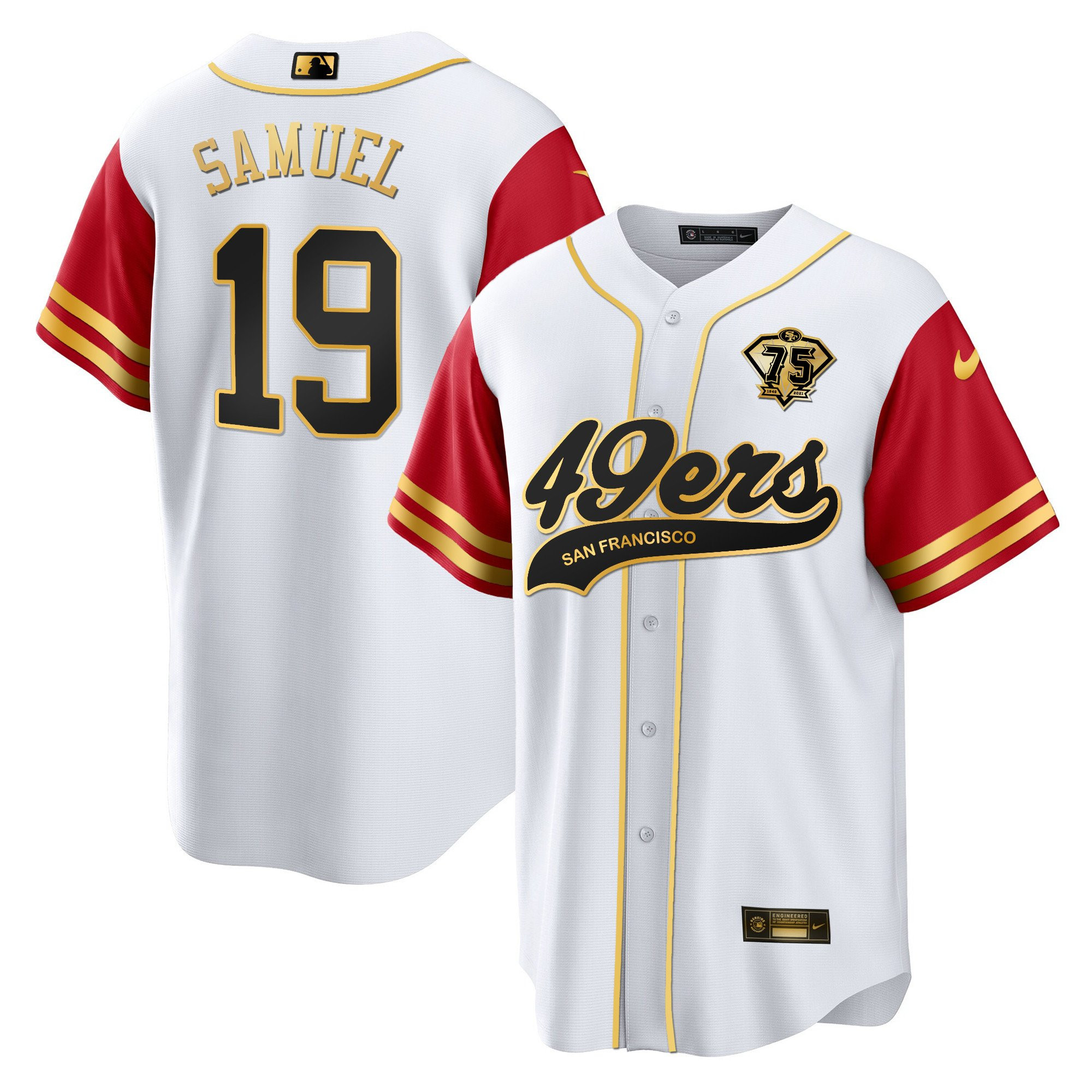 Deebo Samuel 19 San Francisco 49ers Color Sleeve MLB Jersey Men's