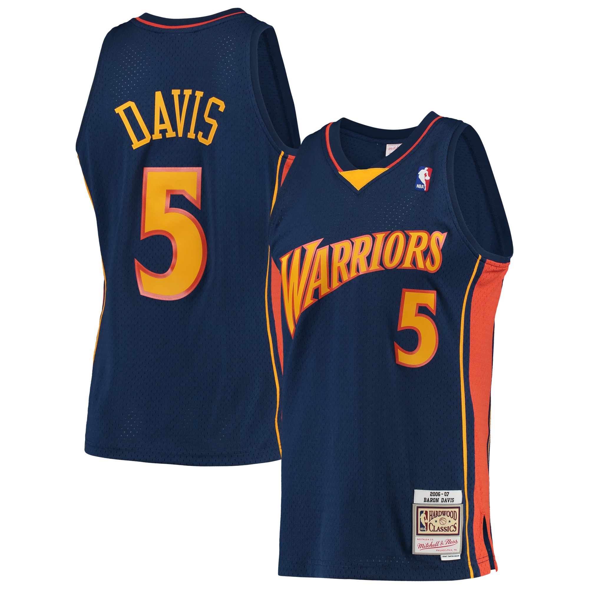 Mitchell Ness Baron Davis Navy Golden State Warriors 2006-07 Hardwood Classics Swingman Player NBA Jersey Men's