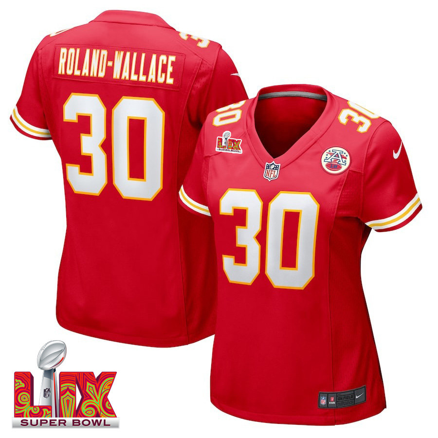 Chris Roland-Wallace #30 Kansas City Chiefs Super Bowl LIX Red NFL Jersey Women's