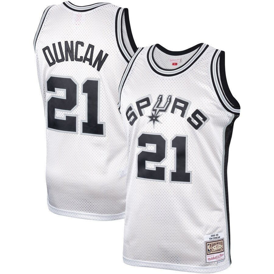 Tim Duncan San Antonio Spurs Mitchell Ness Hardwood Classics Platinum Swingman NBA Jersey Men's