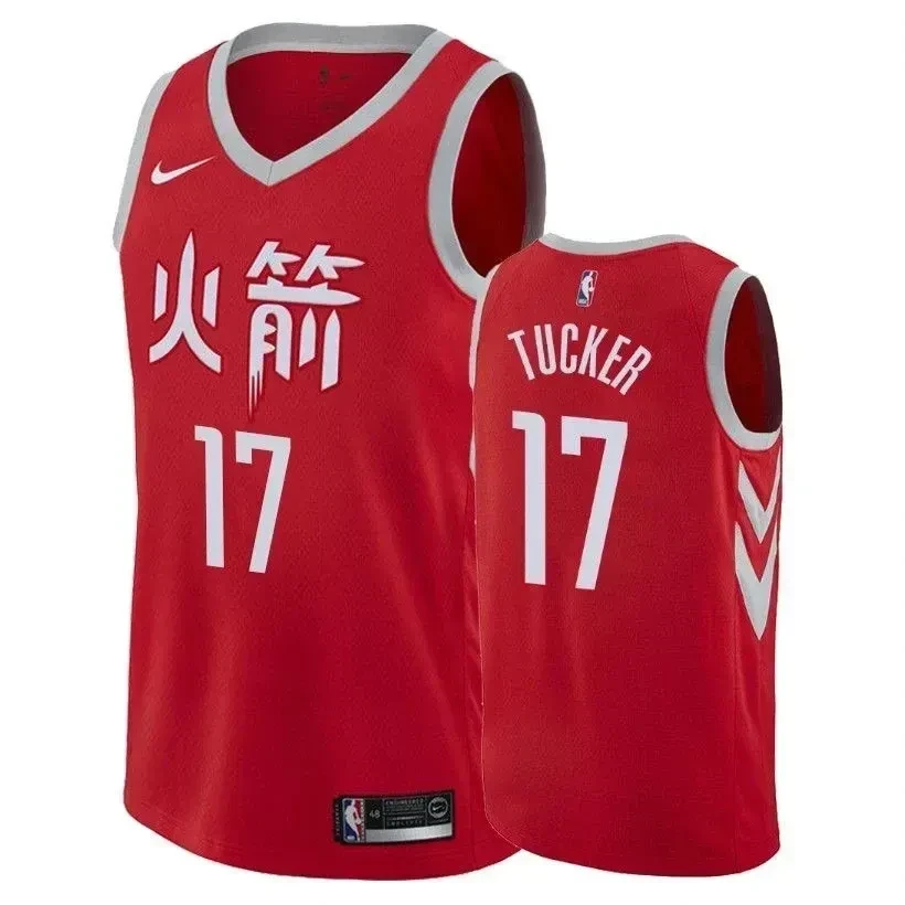Houston Rockets P.j. Tucker 17 City Red NBA Jersey Men's