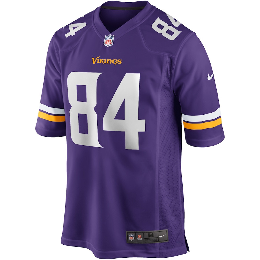 Randy Moss 84 Minnesota Vikings Game Retired Purple NFL Jersey Men's