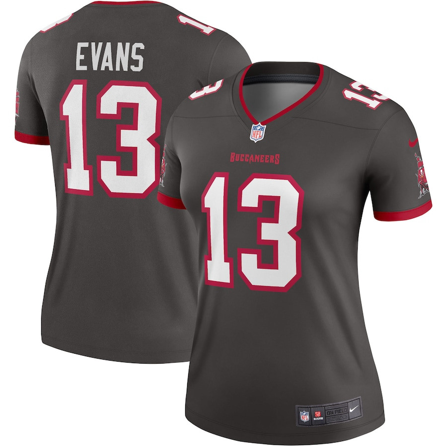 Mike 13 Evans Tampa Bay Buccaneers Alternate Legend Pewter NFL Jersey Women's