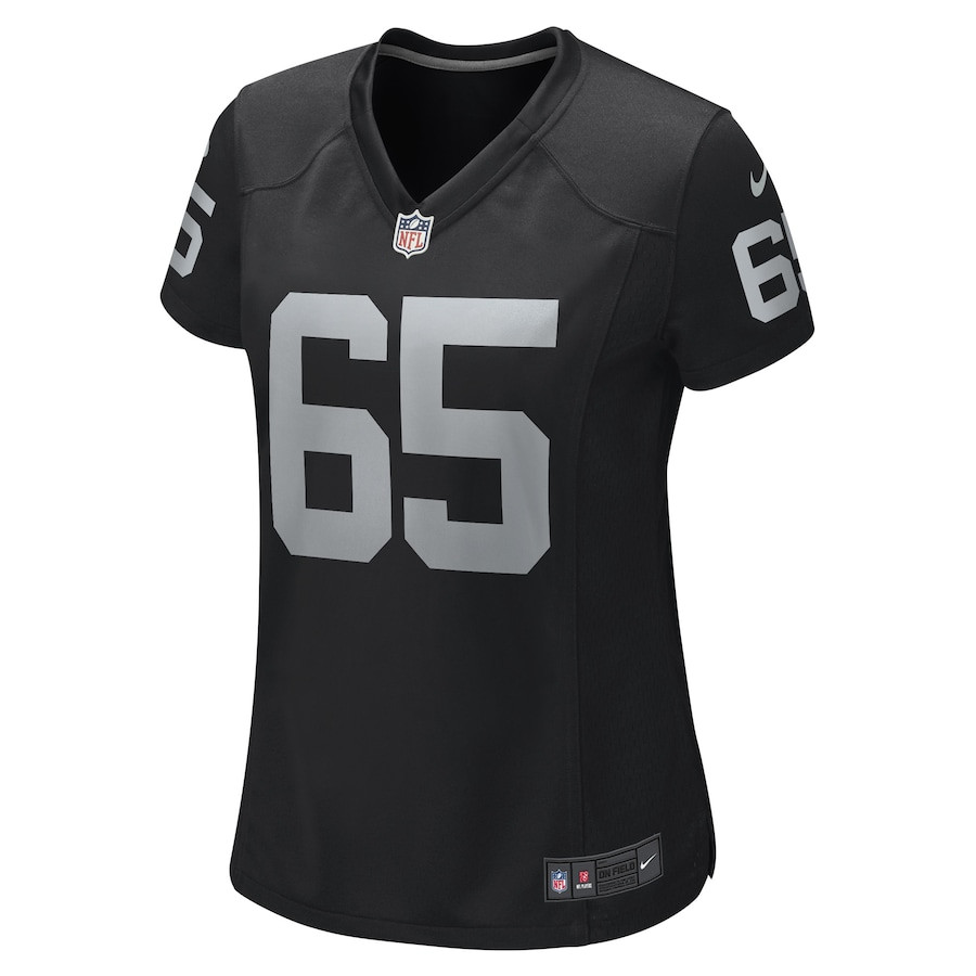 Hroniss Grasu 65 Las Vegas Raiders Team Game Black NFL Jersey Women's