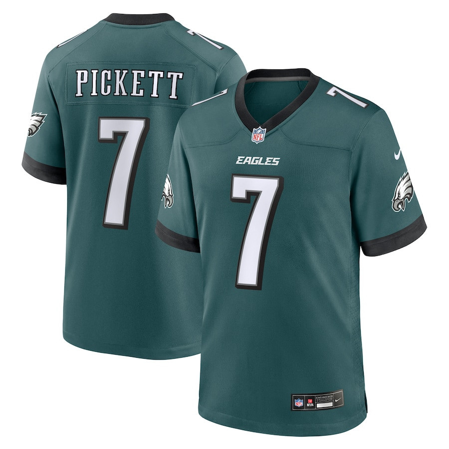Kenny Pickett 7 Philadelphia Eagles Team Game Midnight Green NFL Jersey Men's