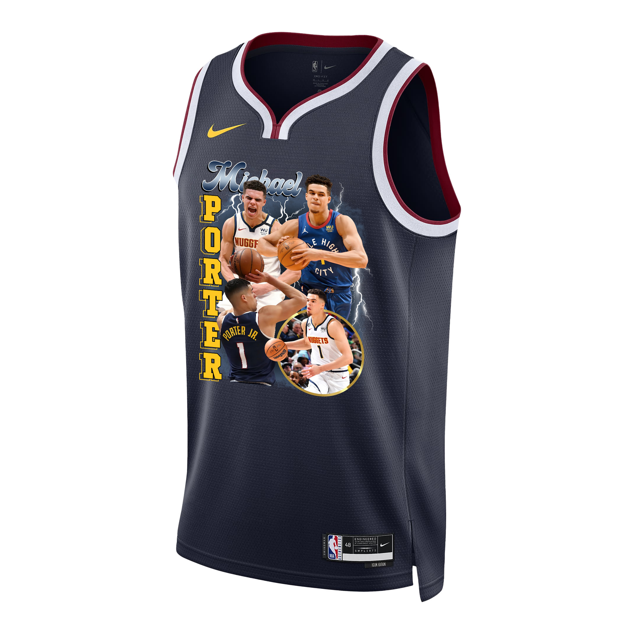 Michael Porter Jr. 1 Denver Nuggets Soaring Forward 2023 Champions Swingman Black NBA Jersey Men's