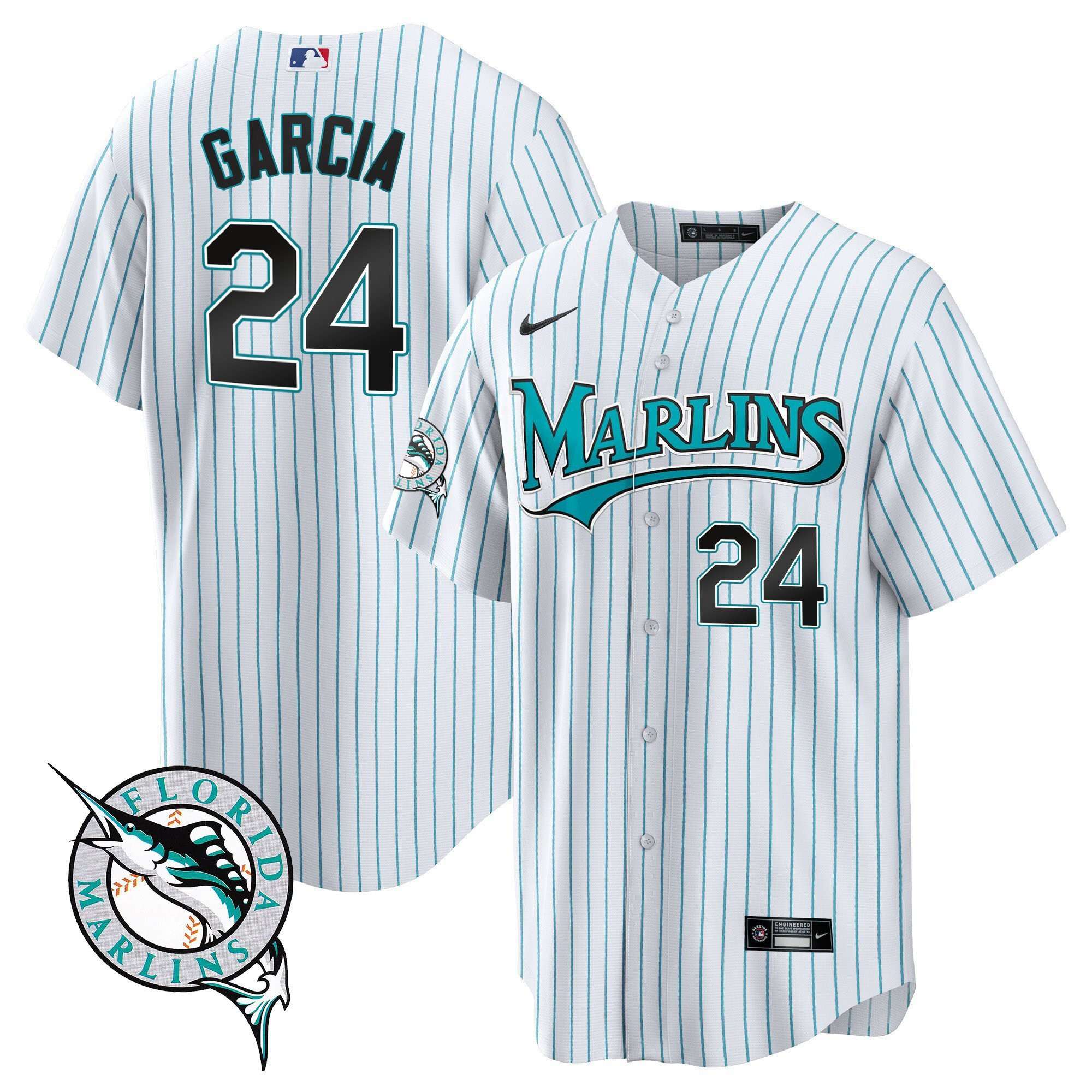 Avisail Garcia 24 Miami Marlins Throwback White MLB Jersey Men's
