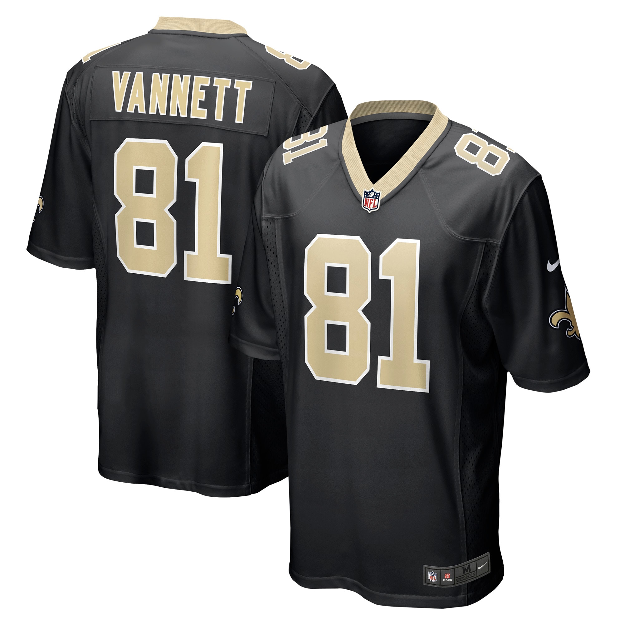 New Orleans Saints Nick Vannett Black Game NFL Jersey Men's