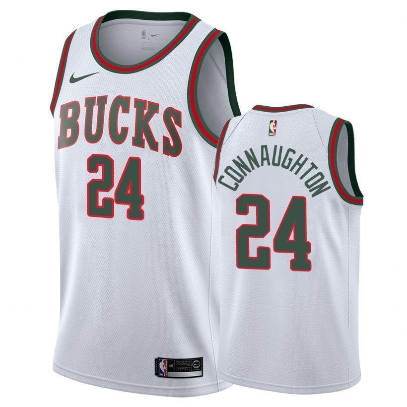 Milwaukee Bucks Pat Connaughton 24 Classi White NBA Jersey Men's