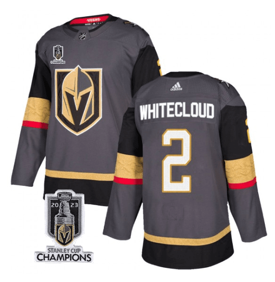 Zach Whitecloud 2 Vegas Golden Knights 2023 Stanley Cup Champions Patch Alternate Breakaway Black NHL Jersey Men's