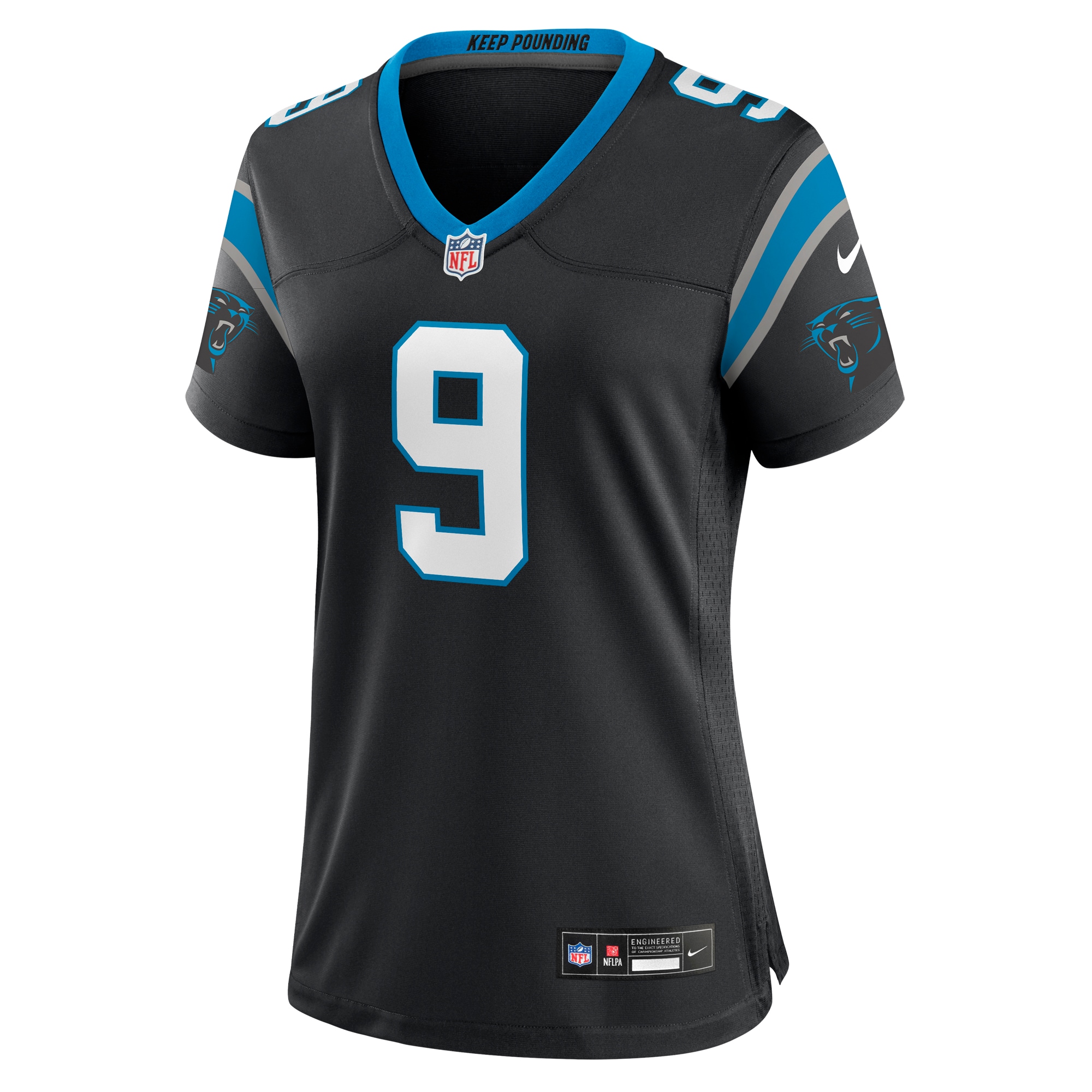 Carolina Panthers Bryce Young Black Team Game NFL Jersey Women's