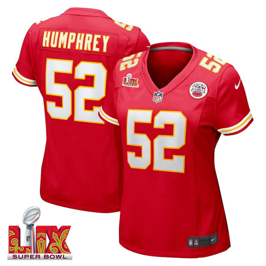 Creed Humphrey #52 Kansas City Chiefs Super Bowl LIX Red NFL Jersey Women's