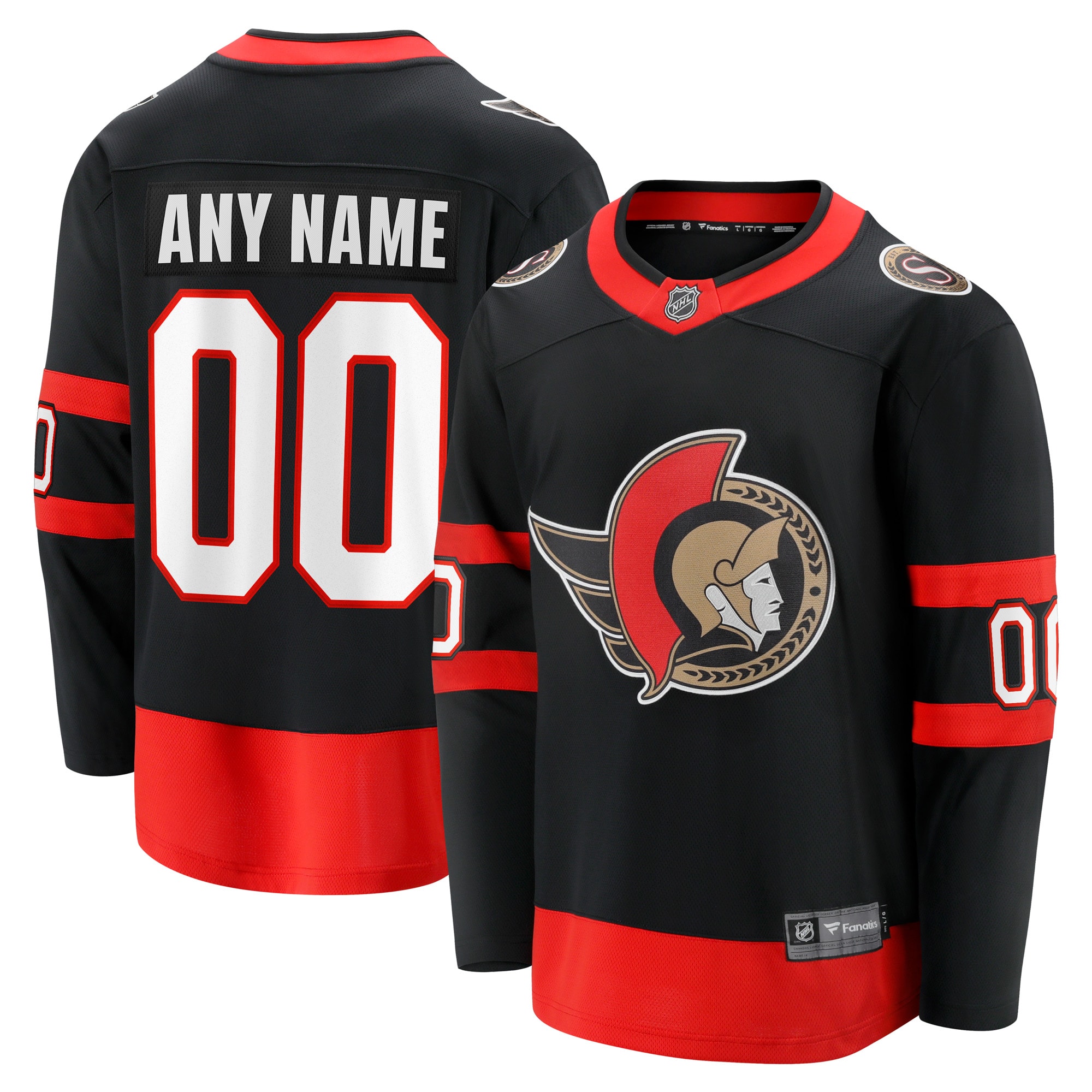 Ottawa Senators Black Home Custom Breakaway NHL Jersey Men's