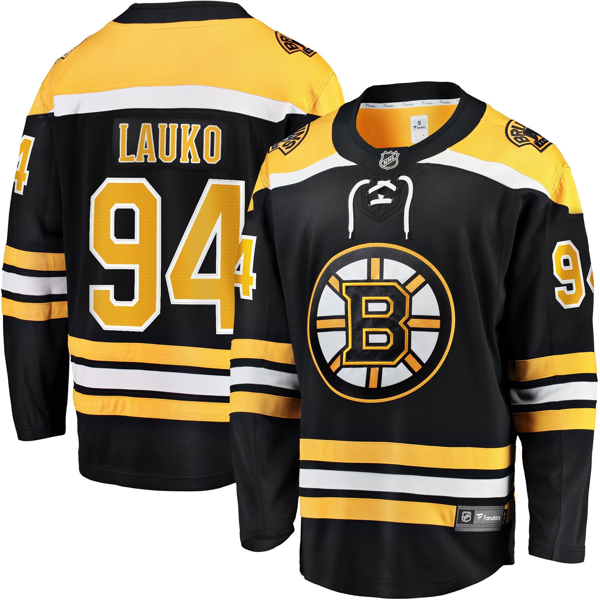 Jakub Lauko 94 Boston Bruins 100th Anniversary Breakaway White NHL Jersey Men's