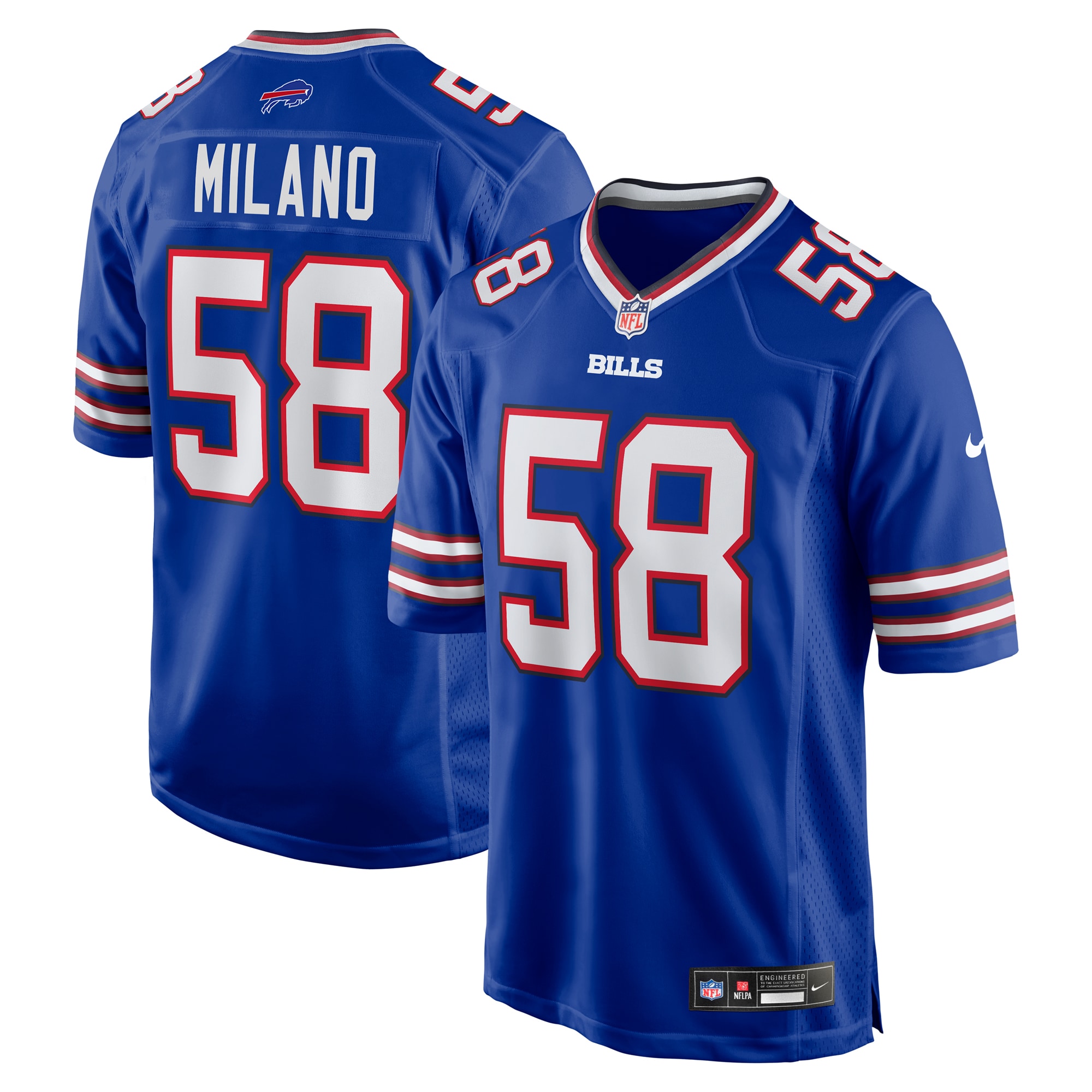 Buffalo Bills Matt Milano Royal Game Player NFL Jersey Men's