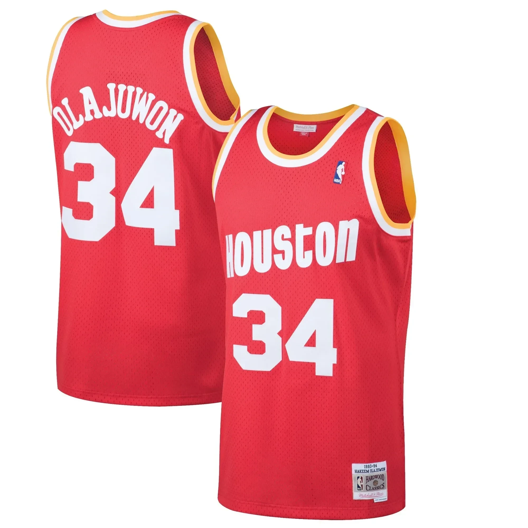 Hakeem Olajuwon Houston Rockets Mitchell Ness 1993-94 Hardwood Classics Swingman Red NBA Jersey Men's