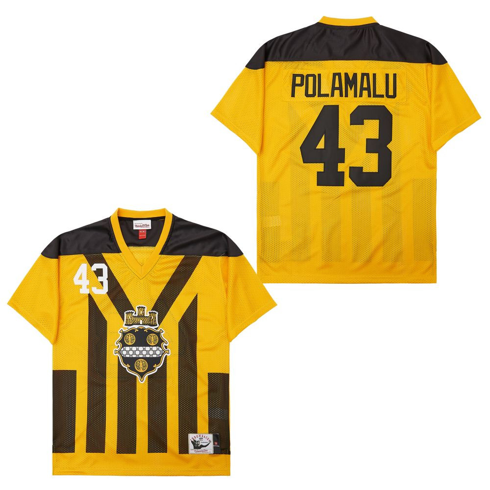Troy Polamalu 43 Pittsburgh Steelers Retro Throwback Legacy Black/Yellow NFL Jersey Men's