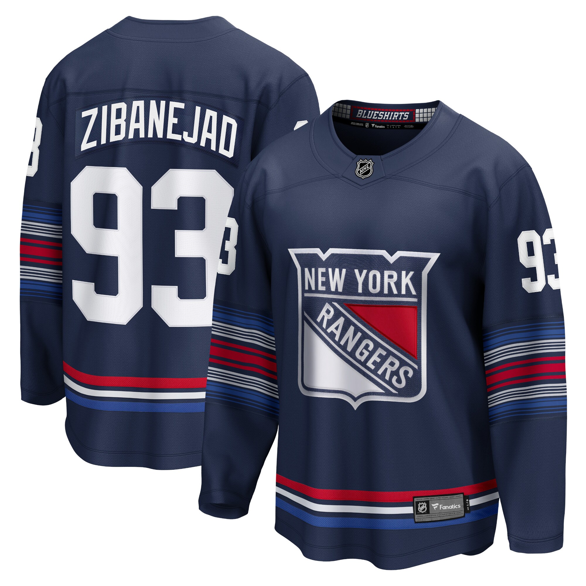 New York Rangers Mika Zibanejad Navy Alternate Premier Breakaway Player NHL Jersey Men's