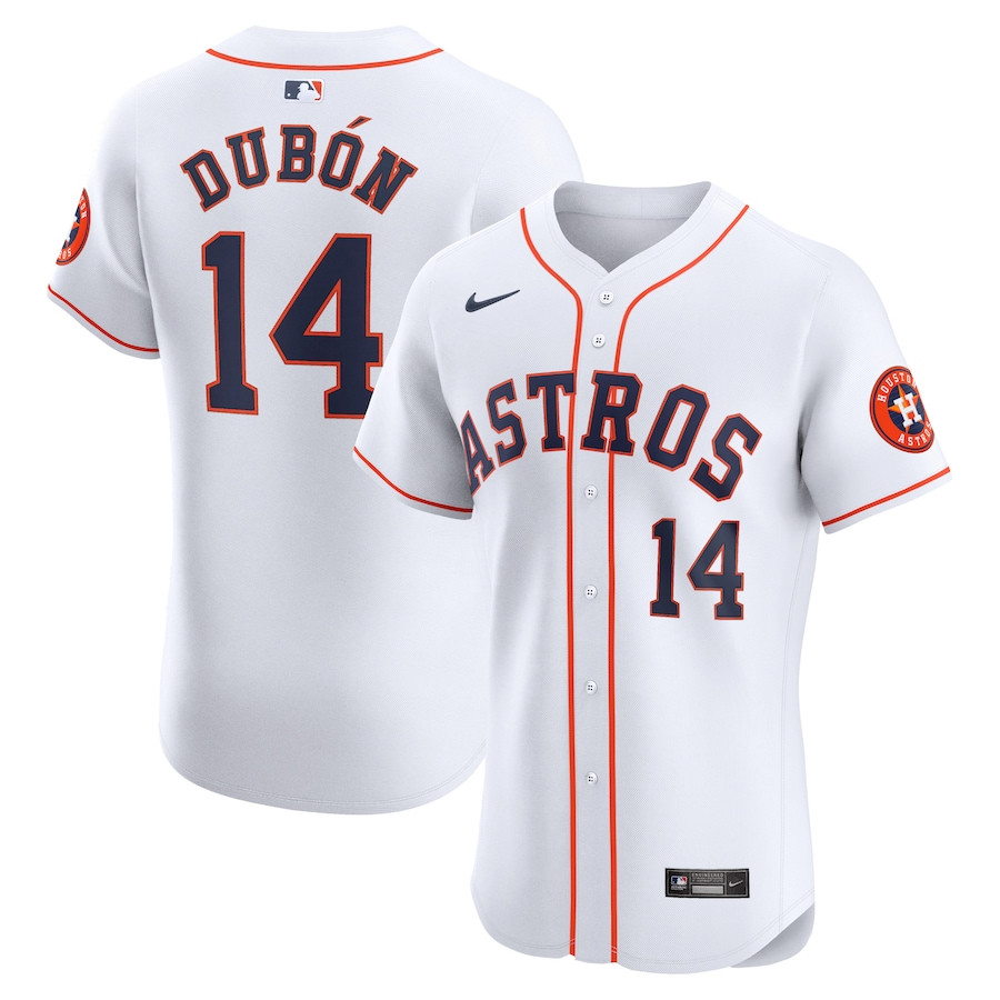 Mauricio Dubon 14 Houston Astros Home Elite Player White MLB Jersey Men's