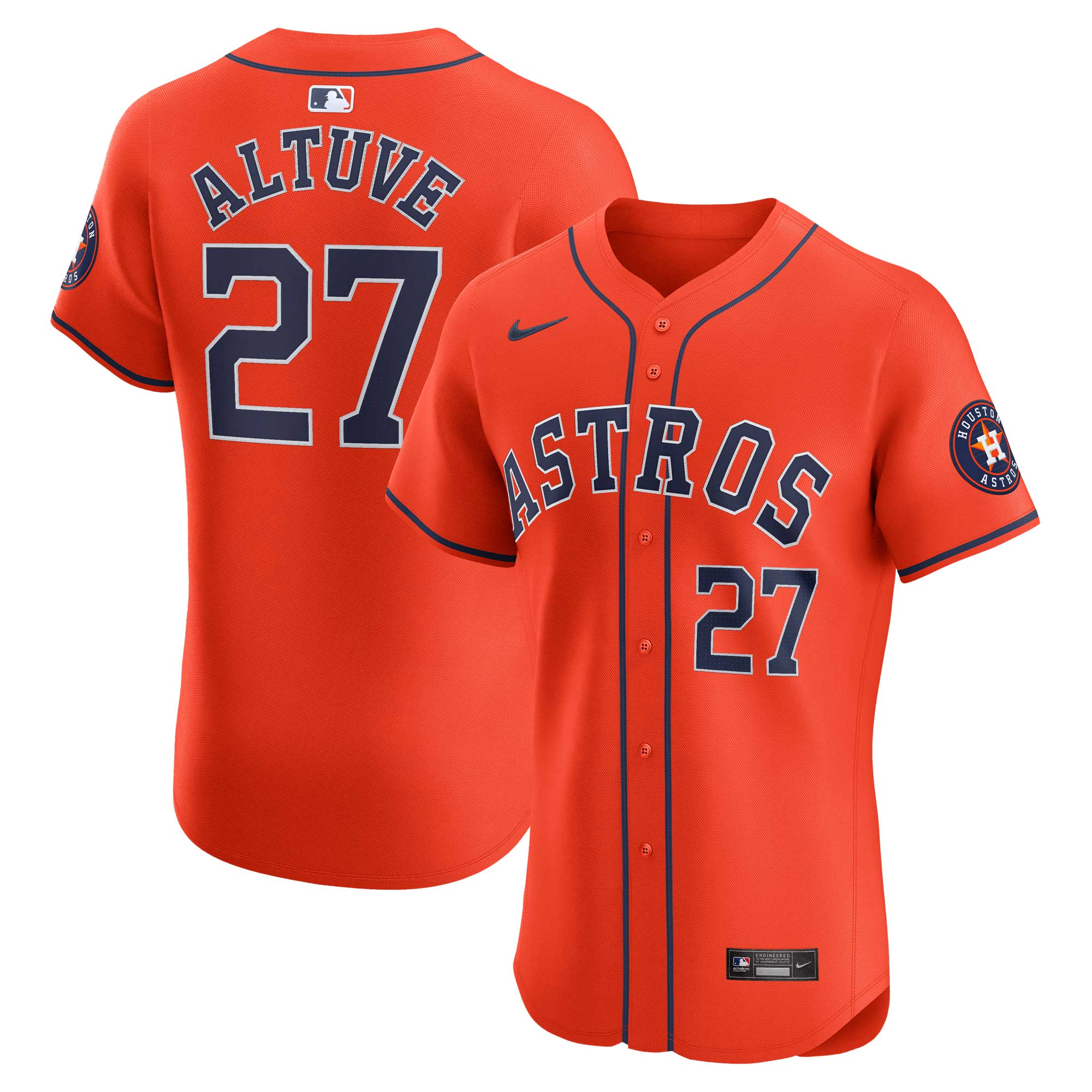 Houston Astros Jose Altuve Orange Alternate Elite Player MLB Jersey Men's