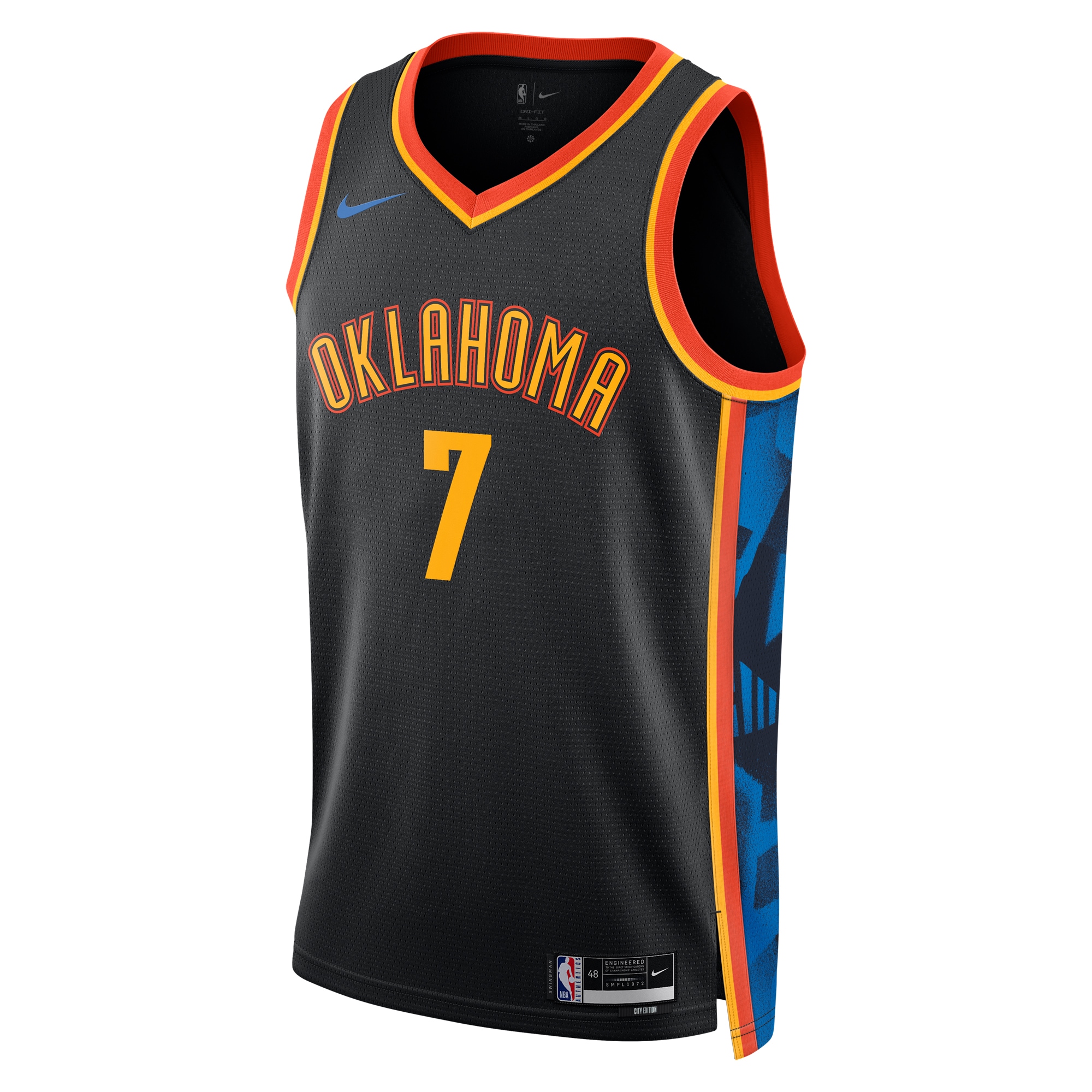 Oklahoma City Thunder City Edition Swingman 2024 Black Chet Holmgre Unisex NBA Jersey Unisex