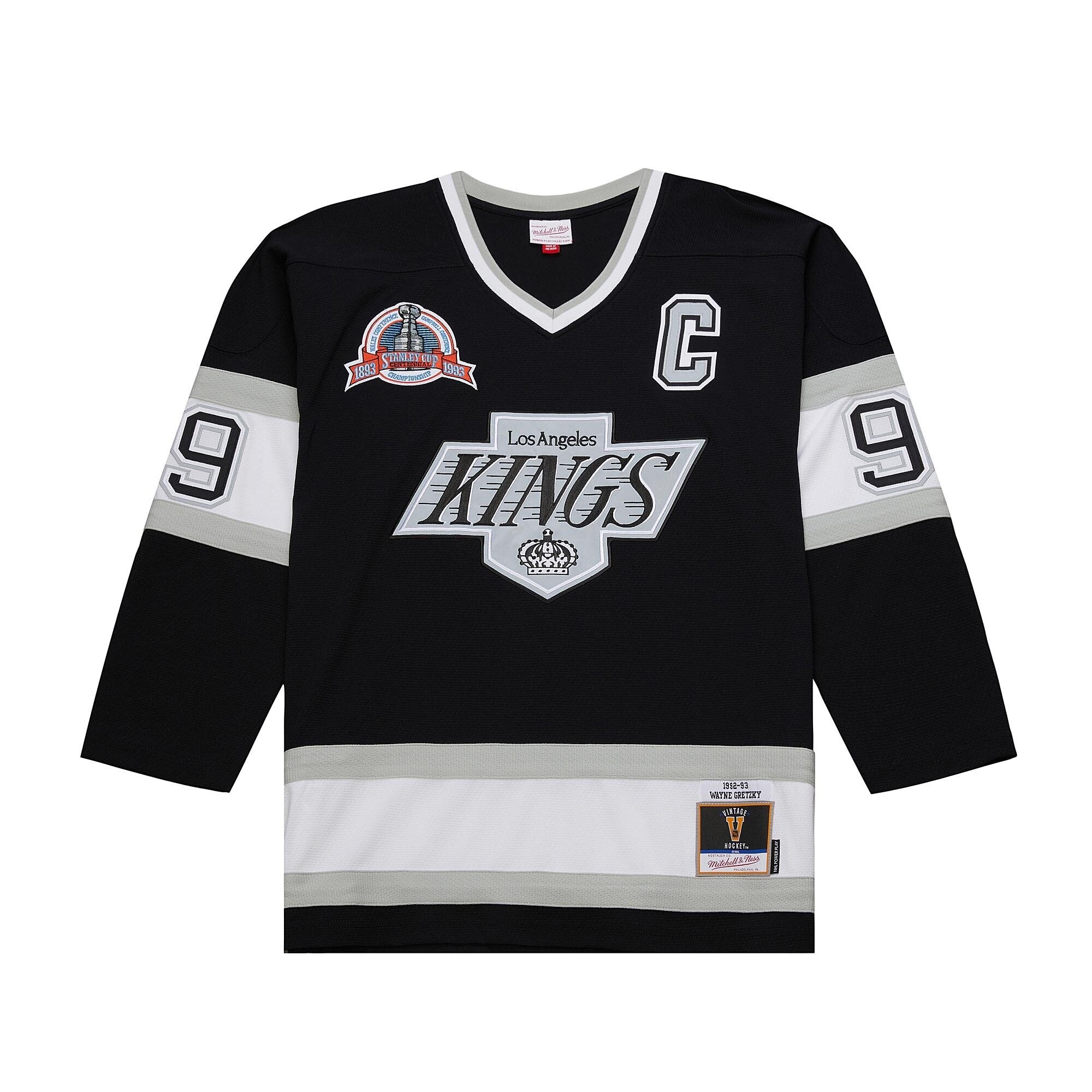 Los Angeles Kings Wayne Gretzky Mitchell Ness Black Big Tall 1992/93 Blue Line 2.0 NHL Jersey Men's