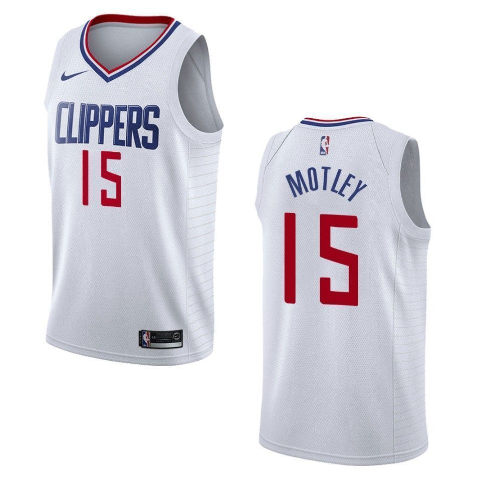 Los Angeles Clippers 15 Johnathan Motley Association Swingman White NBA Jersey Men's