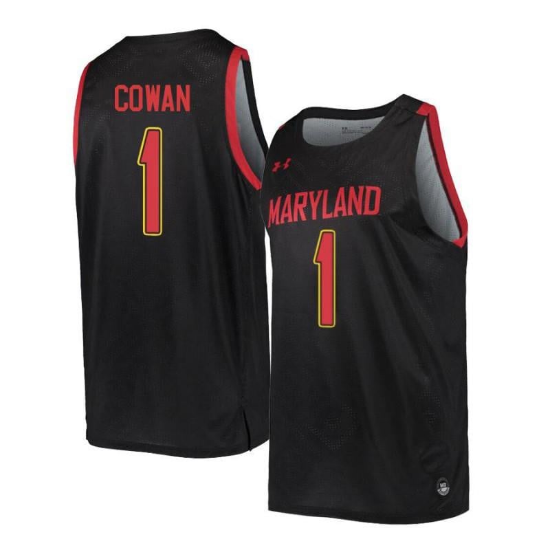 Under Armour 1 Anthony Cowan Black Retro Maryland Terrapins NCAA Jersey Men's