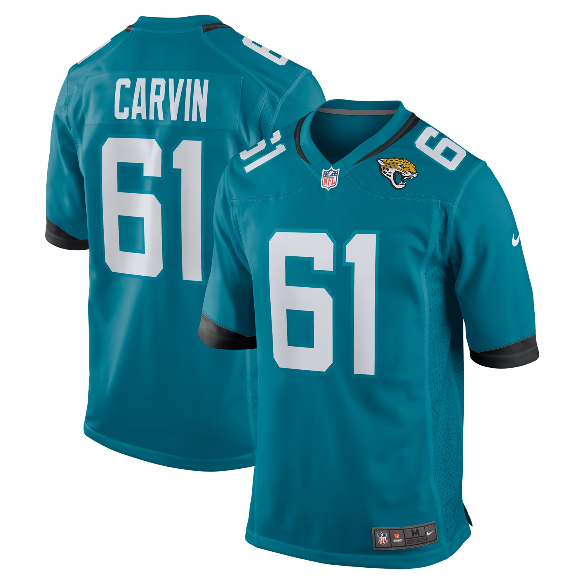 Jacksonville Jaguars Jerome Carvin Teal Team Game NFL Jersey Men's