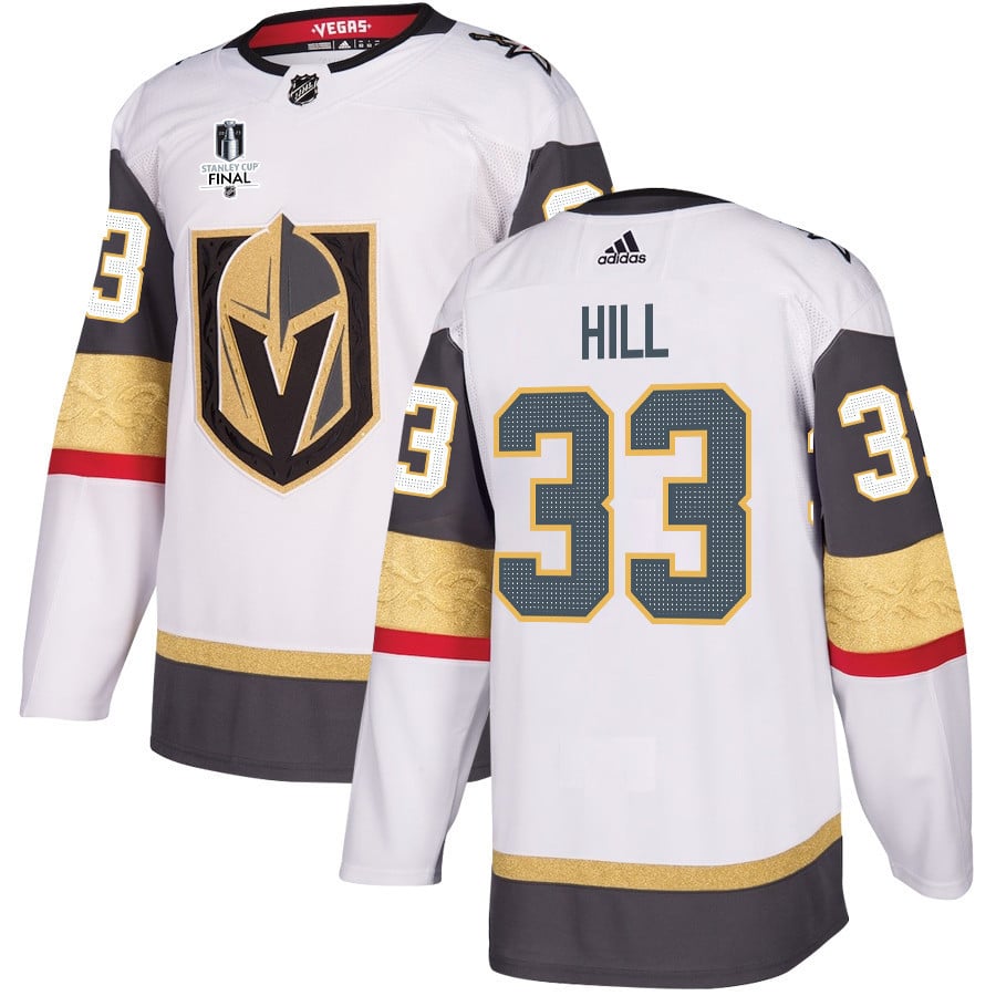 Adin Hill 33 Vegas Golden Knights Stanley Cup 2023 Final Patch Away Breakaway White NHL Jersey Men's