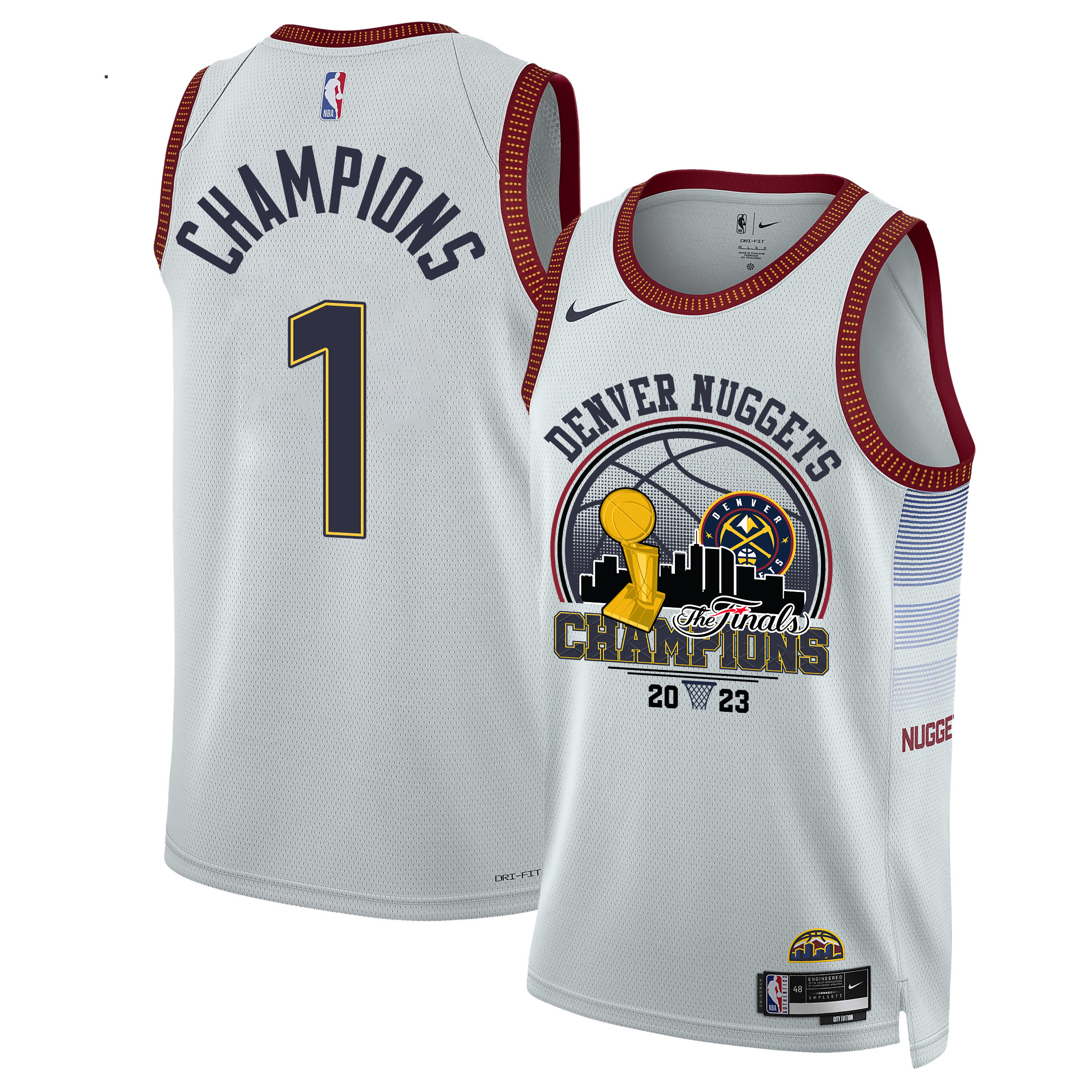 Denver Nuggets 2023 The Final Champions Swingman Golden Triump White NBA Jersey Men's