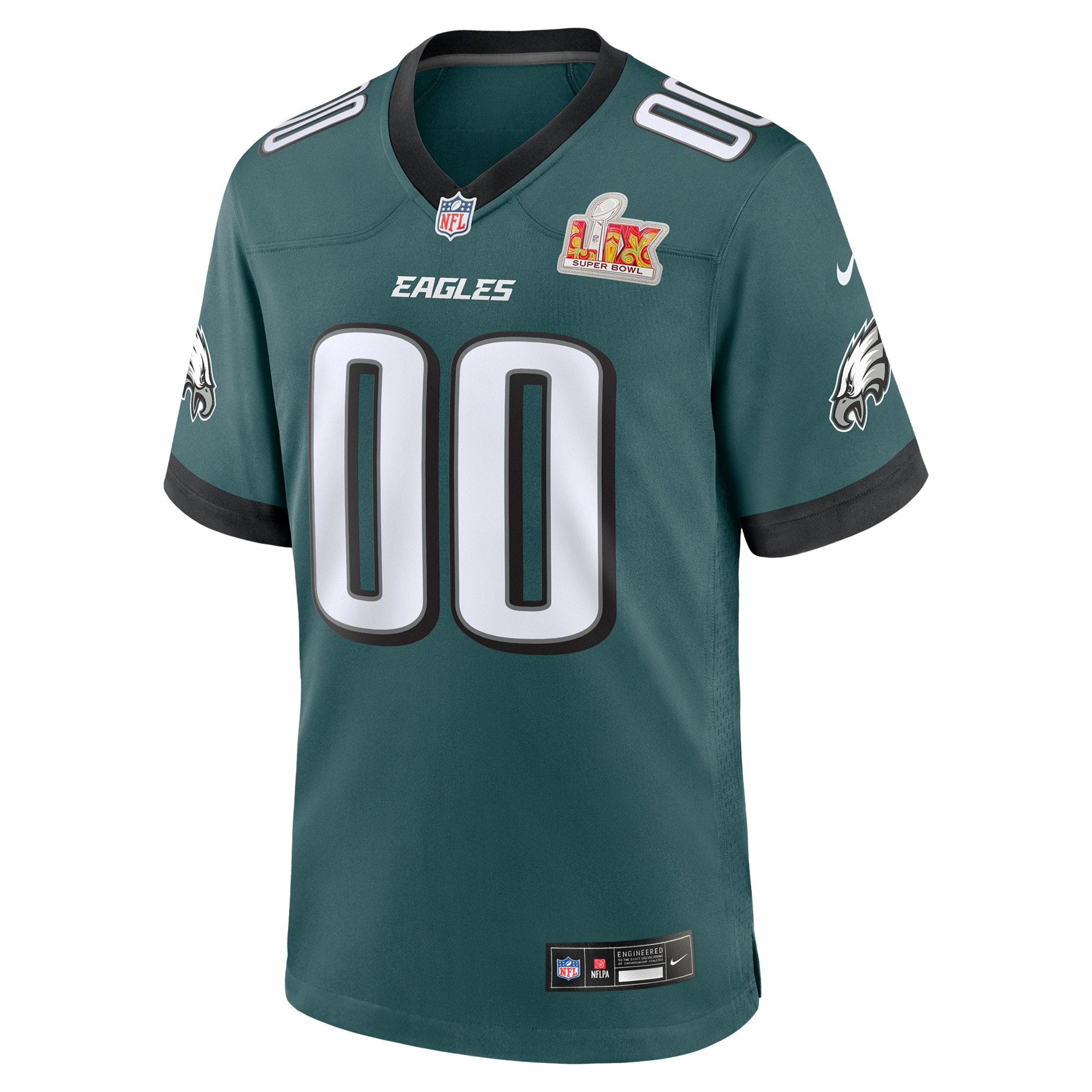 Philadelphia Eagles Midnight Green Super Bowl LIX Custom Game NFL Jersey Men's