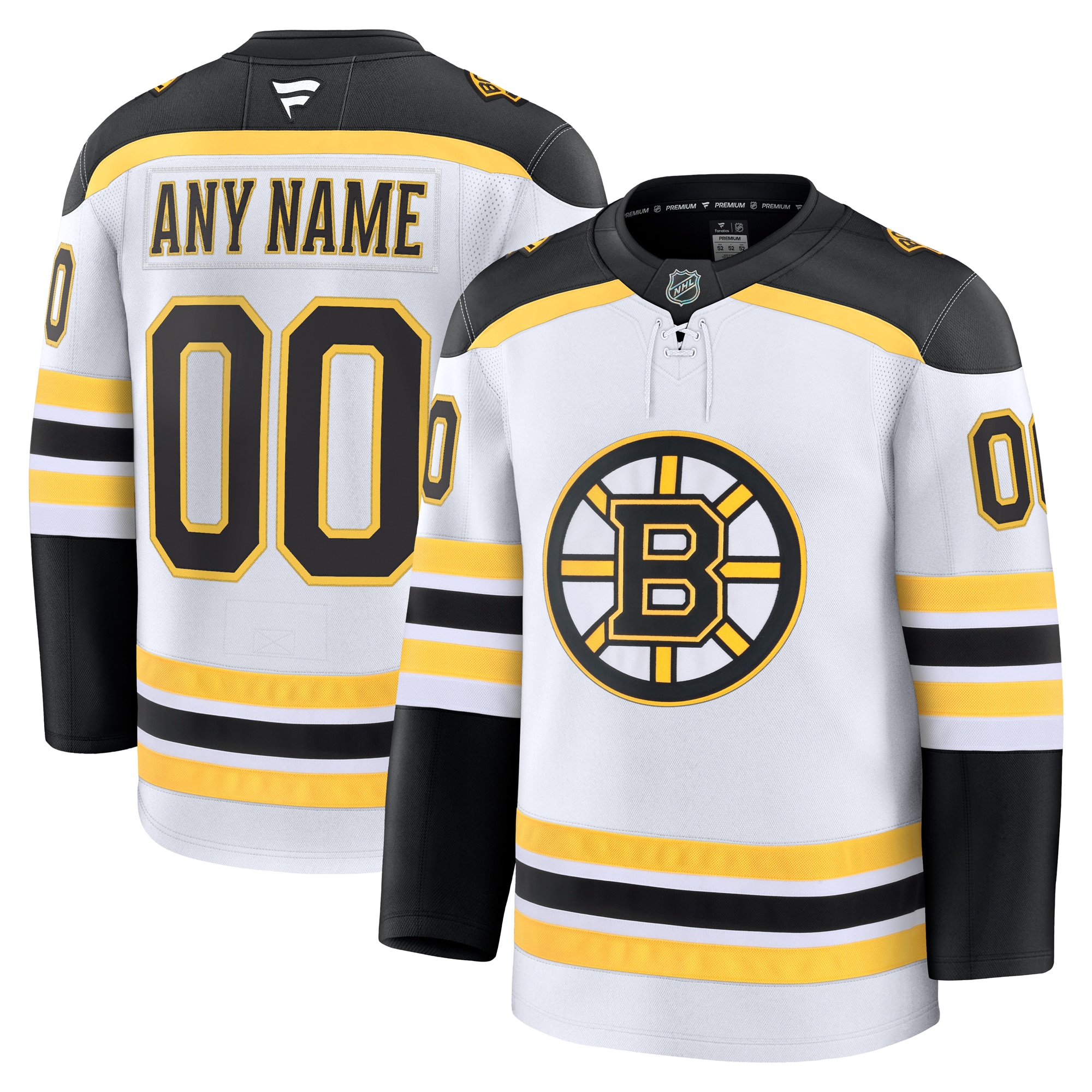 Boston Bruins White Away Premium Custom NHL Jersey Men's