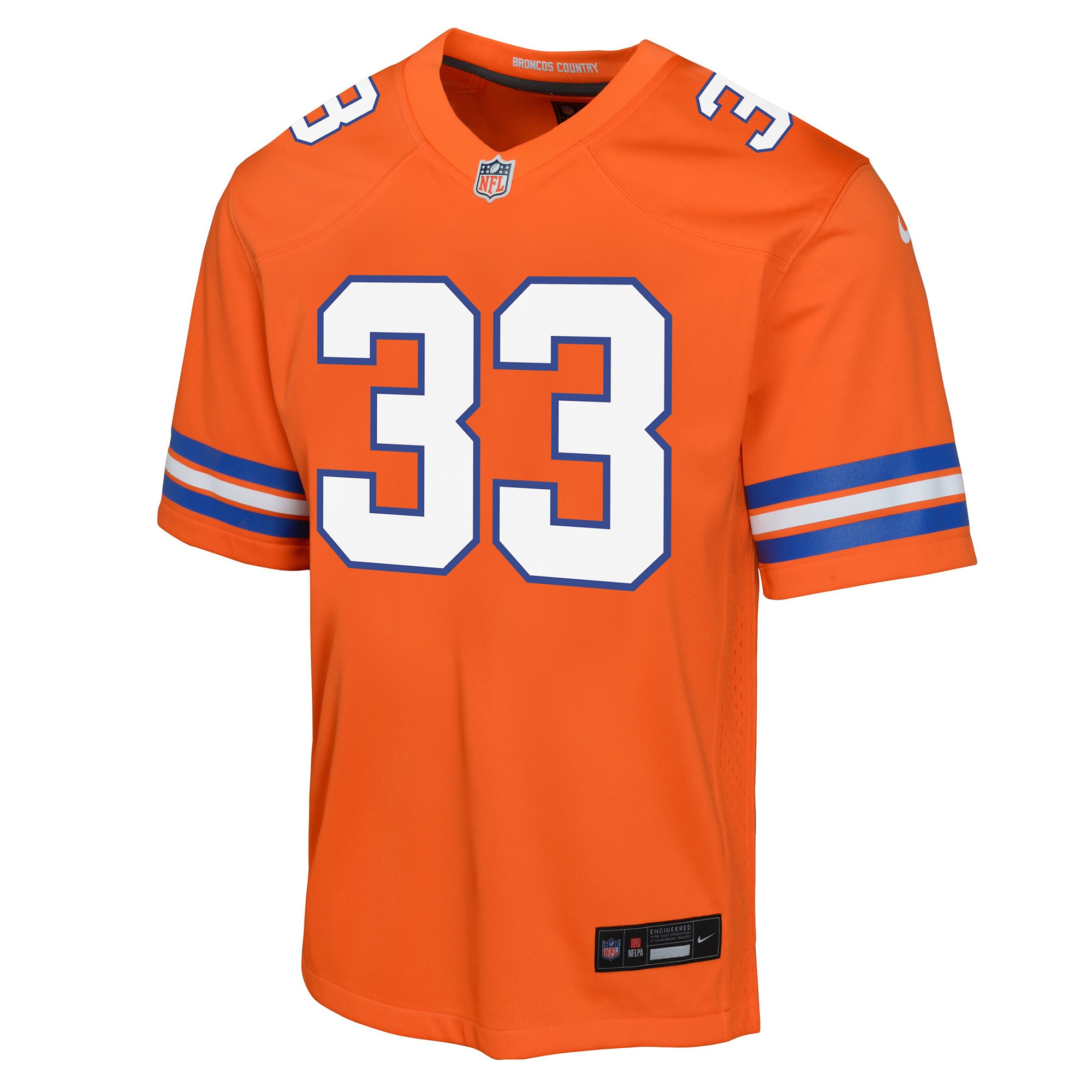 Denver Broncos Javonte Williams Orange Mile High Collection 1977 Throwback Game NFL Jersey Youth