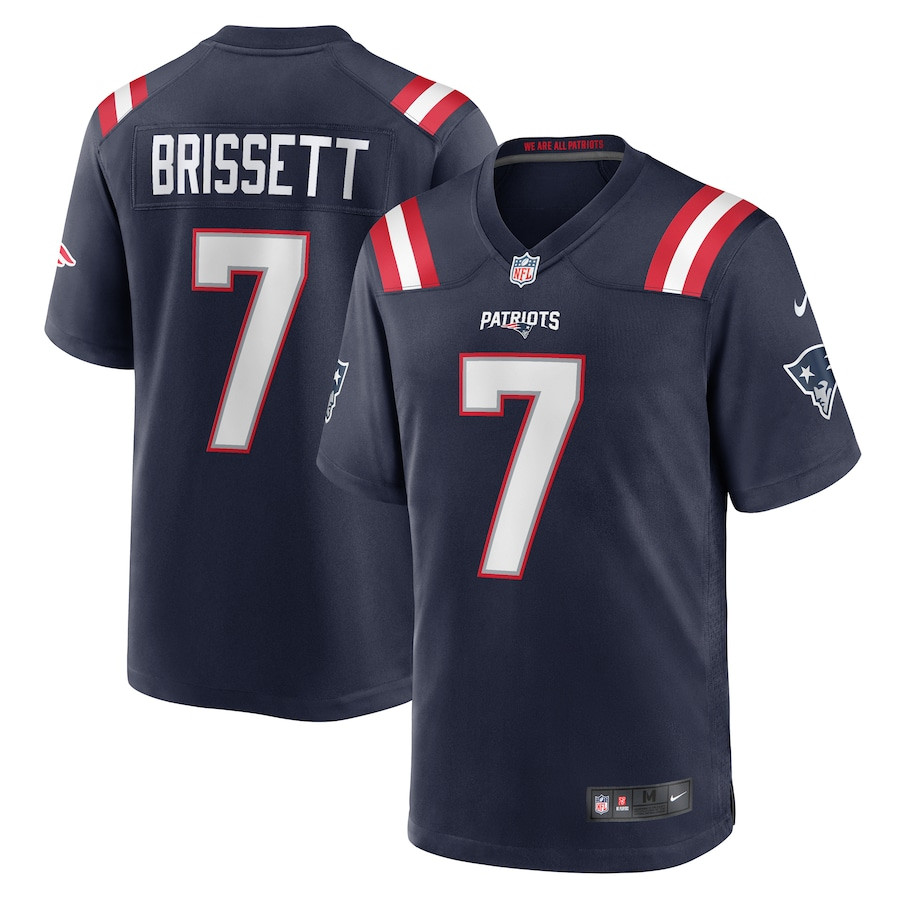 Jacoby Brissett 7 New England Patriots Game Navy NFL Jersey Men's