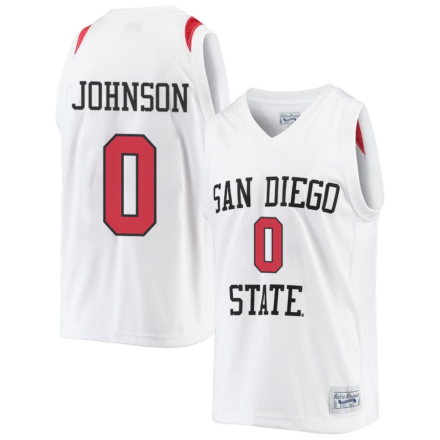Keshad Johnson 0 San Diego State Aztecs 2023- Me White NCAA Jersey Men's