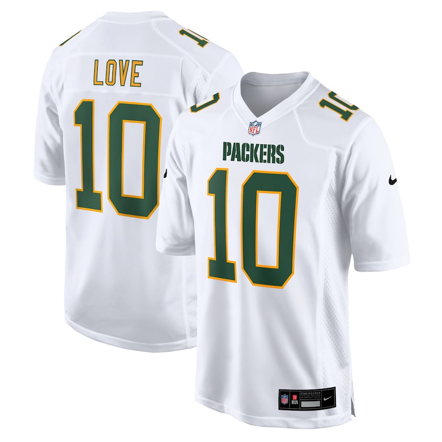Jordan Love 10 Green Bay Packers Fashion Game White NFL Jersey Men's