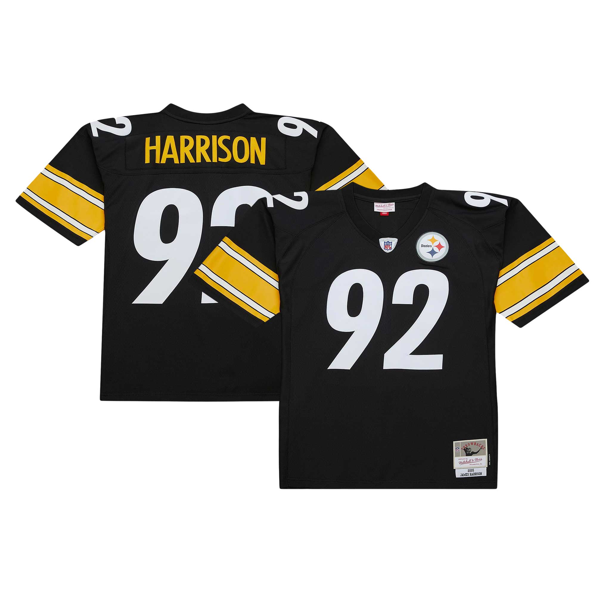 Pittsburgh Steelers James Harrison Mitchell Ness Black Legacy NFL Jersey Men's