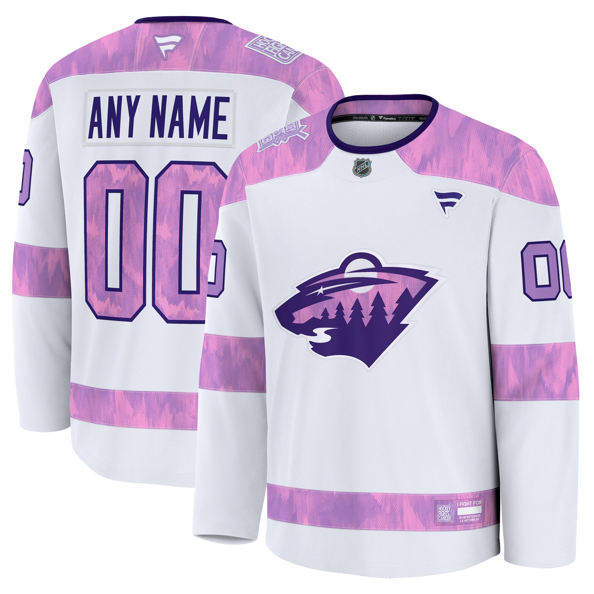 Minnesota Wild White 2024 Fights Cancer Custom Practice NHL Jersey Men's