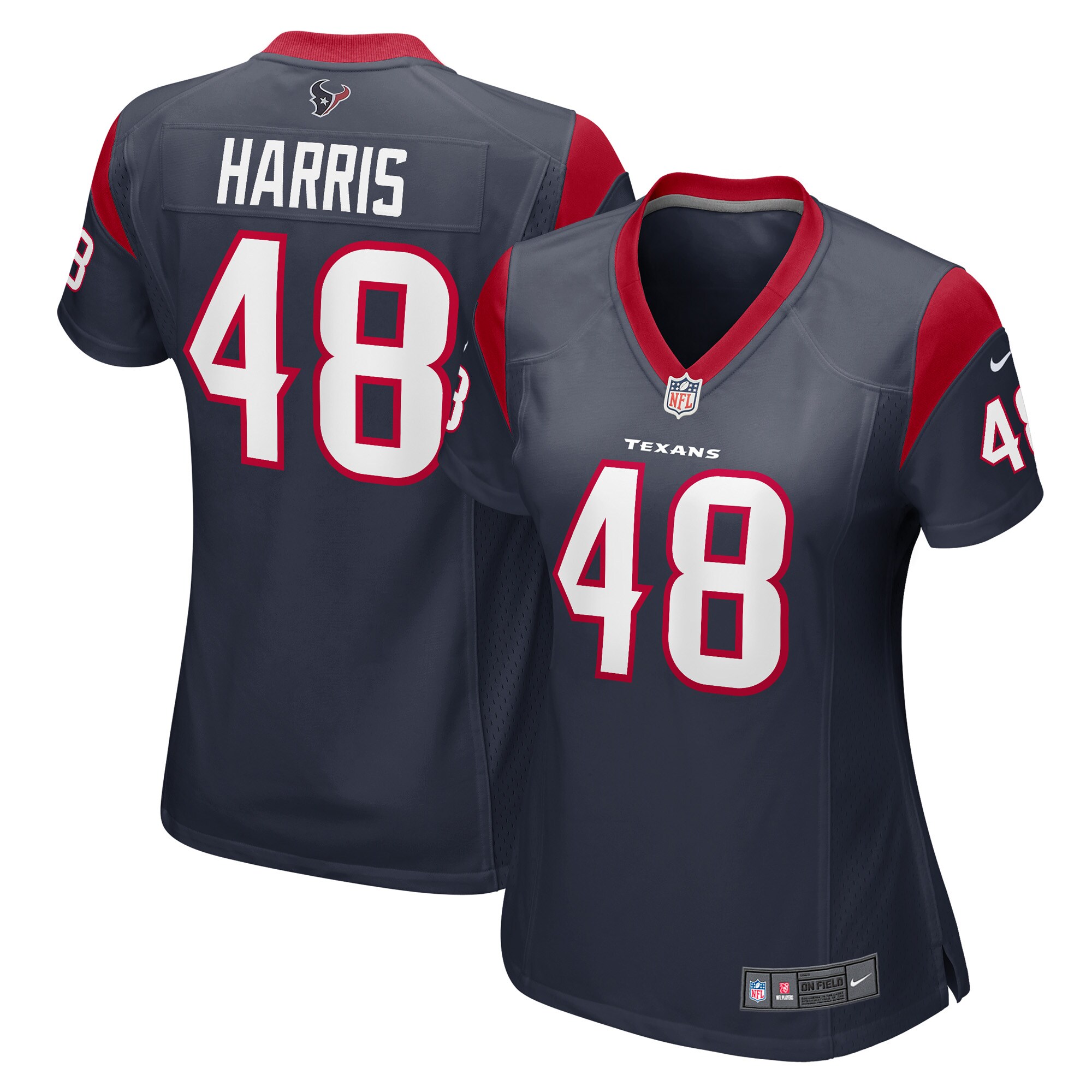 Houston Texans Christian Harris Navy Game Player NFL Jersey Women's
