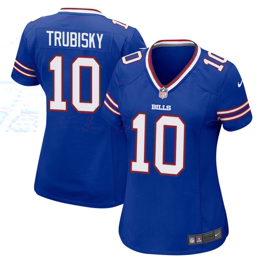 Mitch Trubisky 10 Buffalo Bills Team Game Royal NFL Jersey Women's